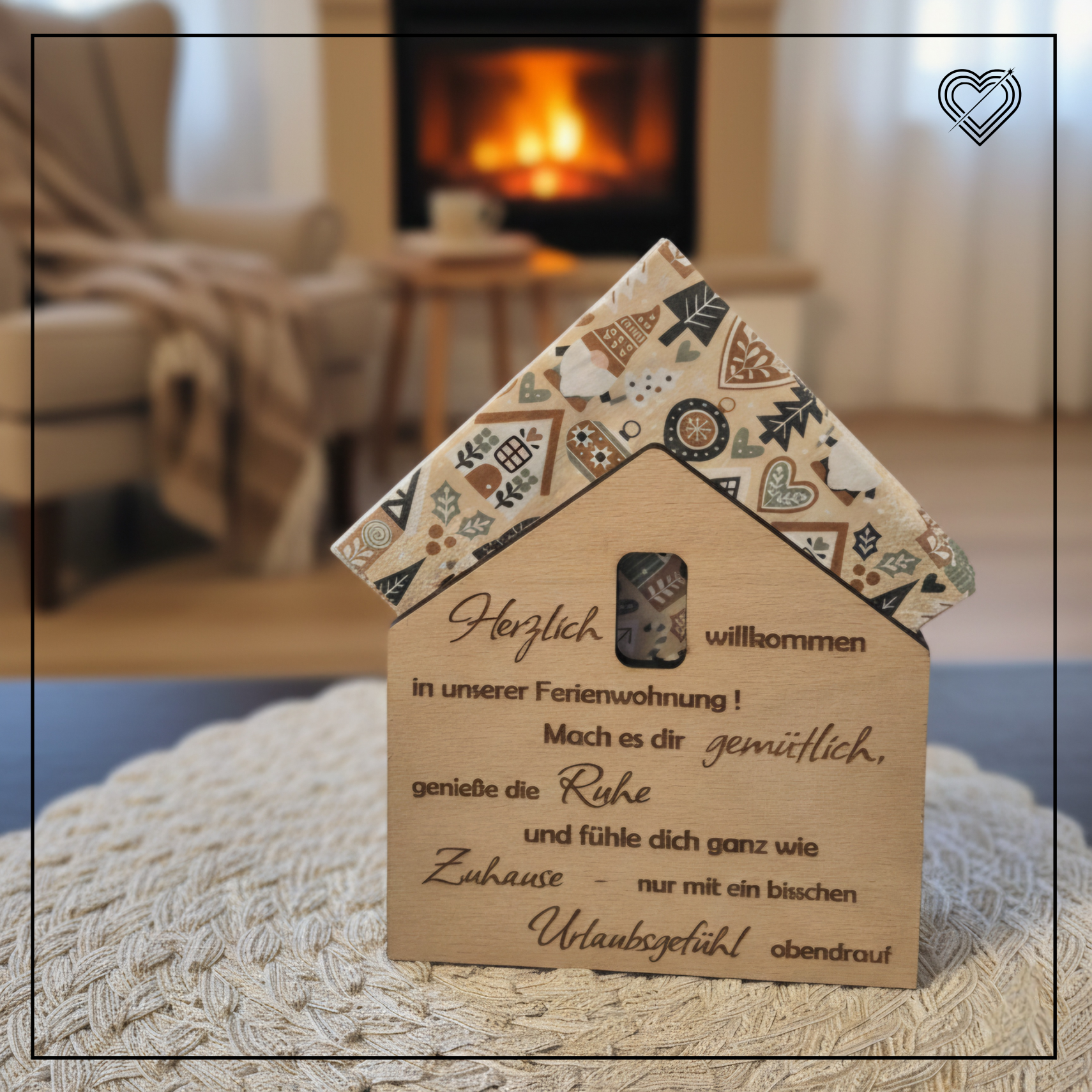 Serviettenhalter Haus mit Wunschtext