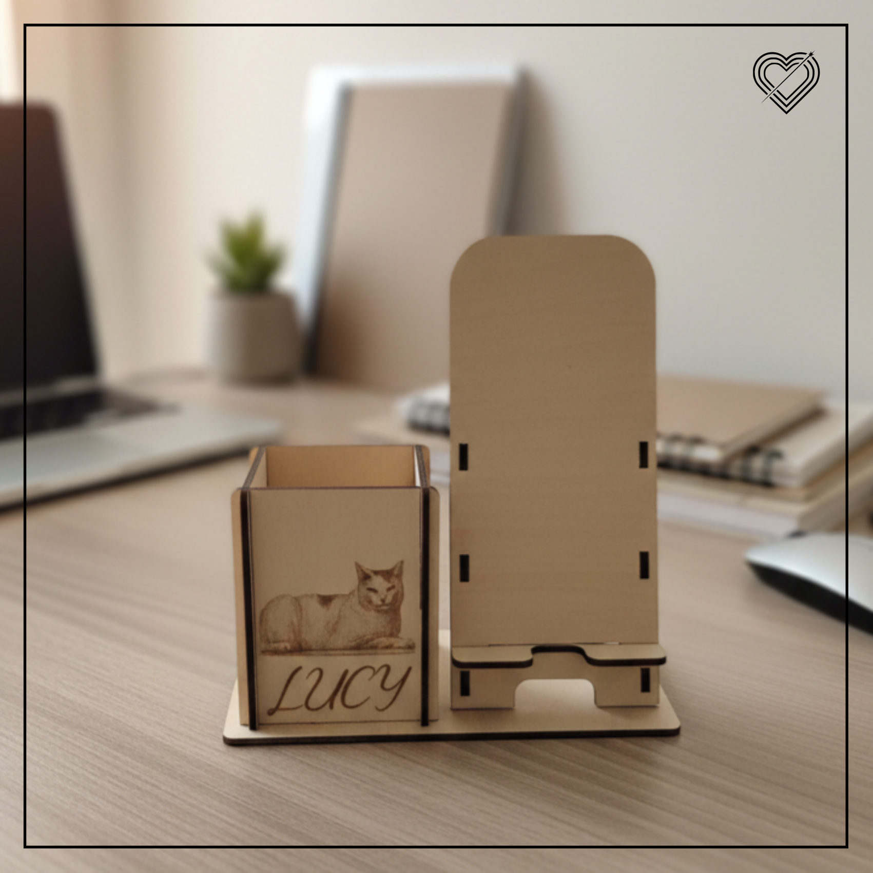 Handy- und Stiftehalter mit Personalisierung