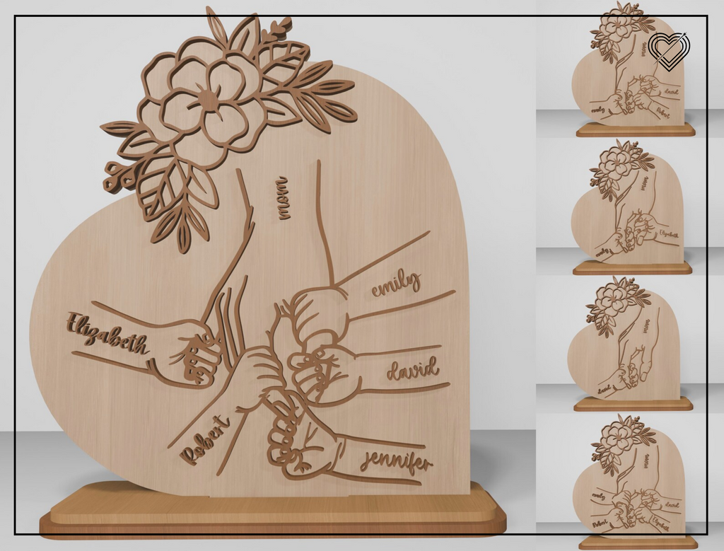 Hände Herz Mama und Kind Herzständer bis zu 5 Kindern