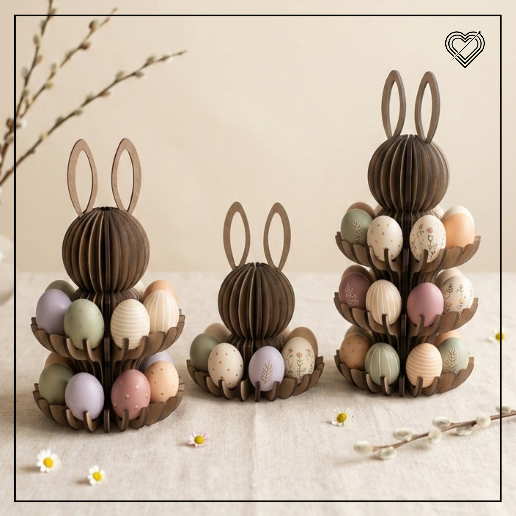 Eierhalter, Hasenschale, Etagere, Osterkörbchen für Eier