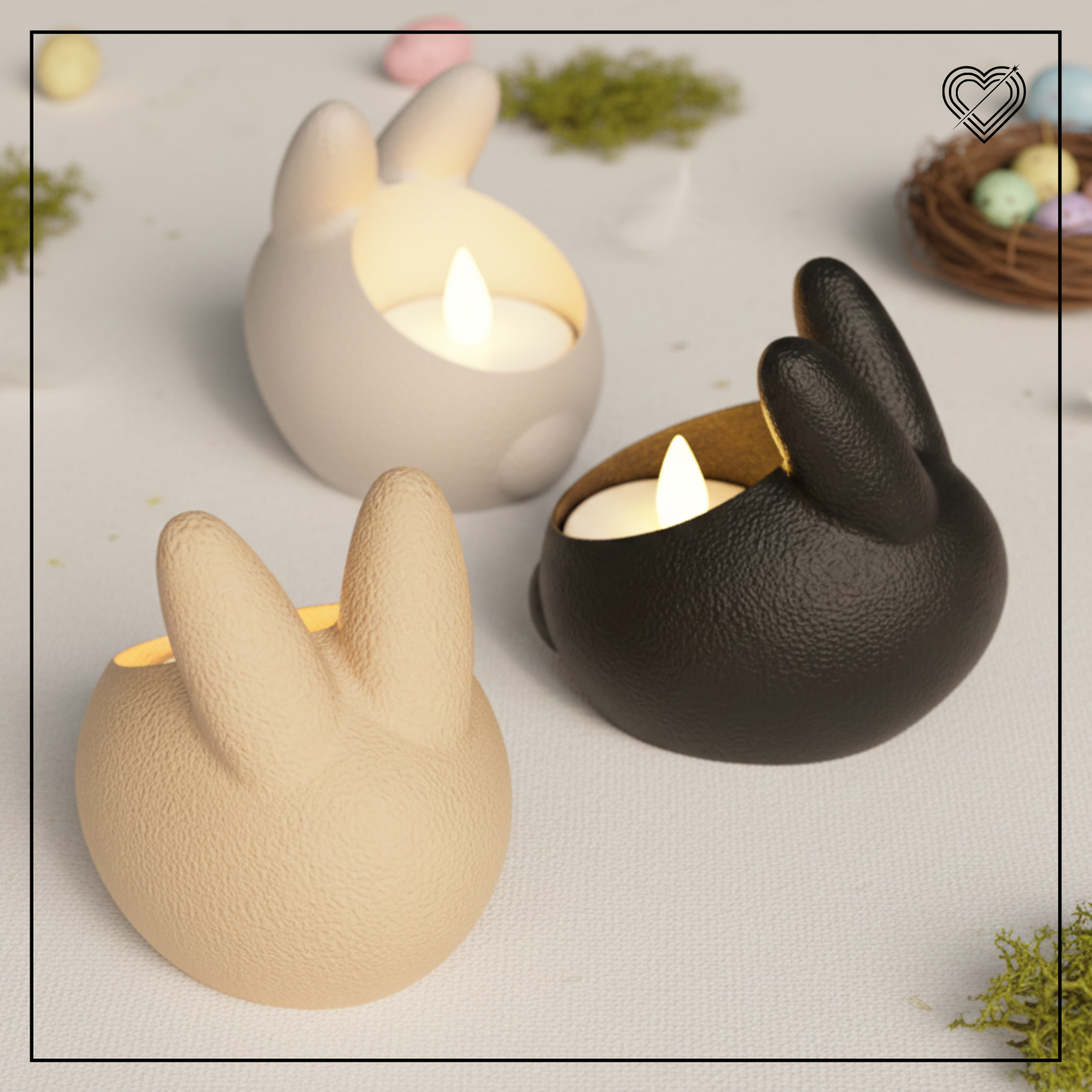 3D Teelichthalter Hase