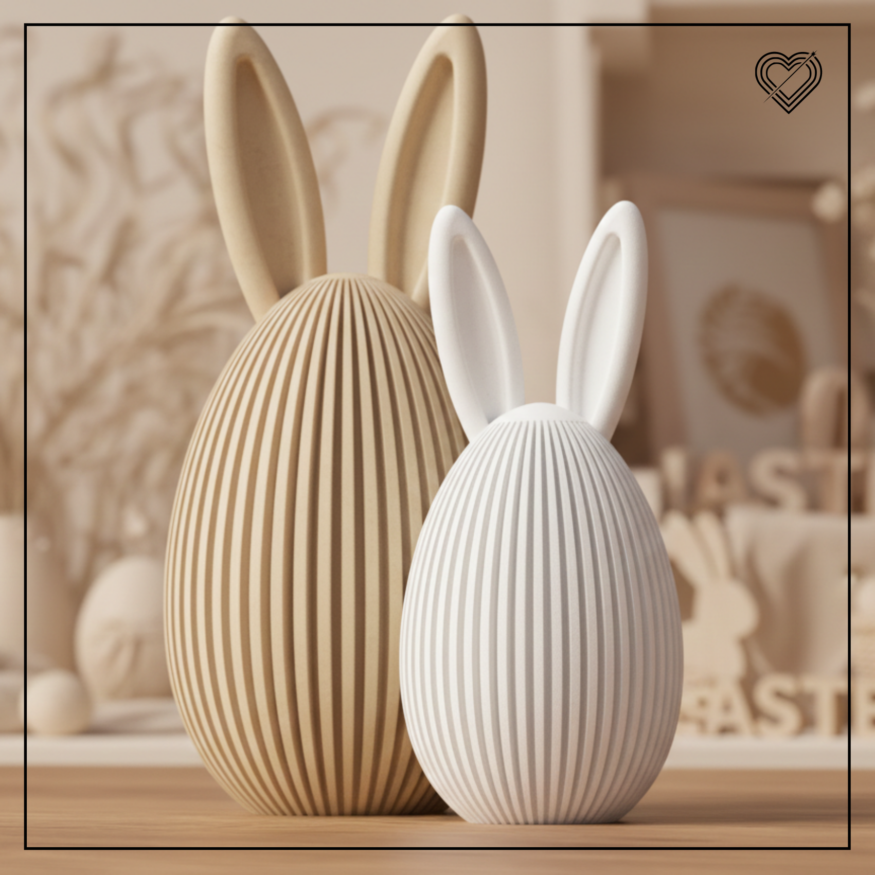 3D Osterei mit Hasenohren