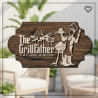 The Grillfather Holzschild BBQ