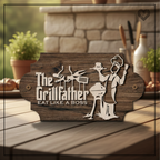 The Grillfather Holzschild BBQ