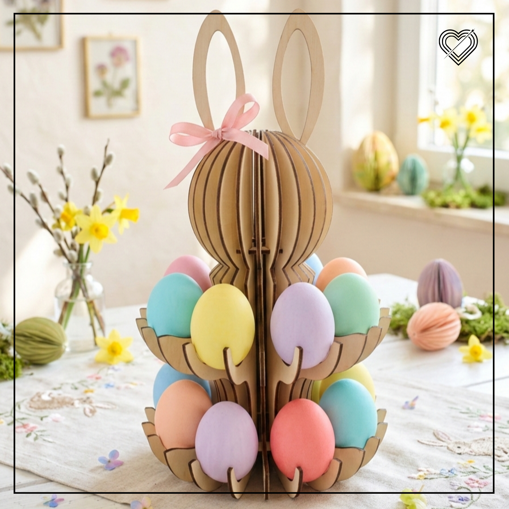 Eierhalter, Hasenschale, Etagere, Osterkörbchen für Eier