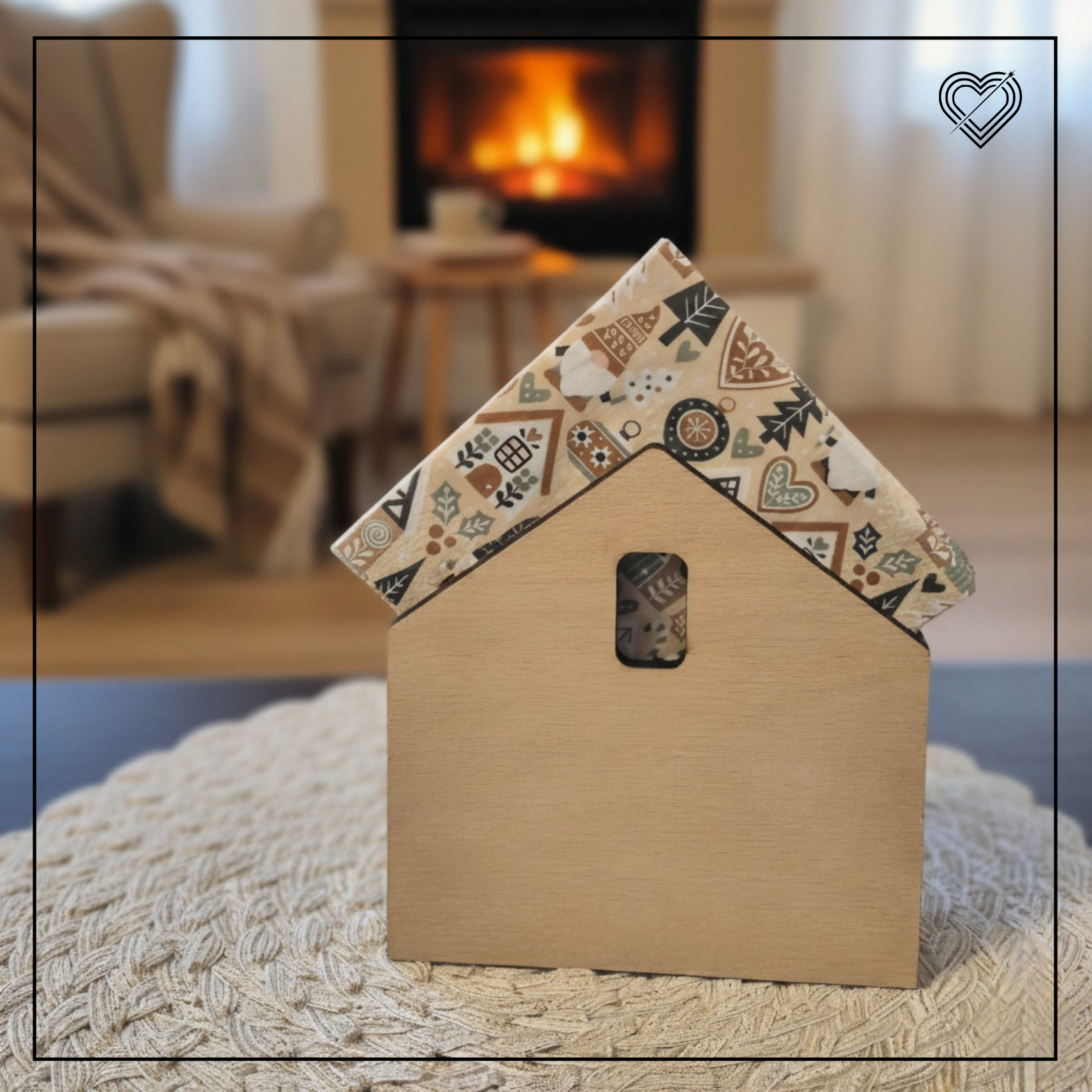 Serviettenhalter Haus mit Wunschtext