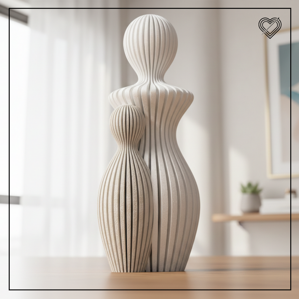 3D Mutter mit 1-4 Kindern Statue