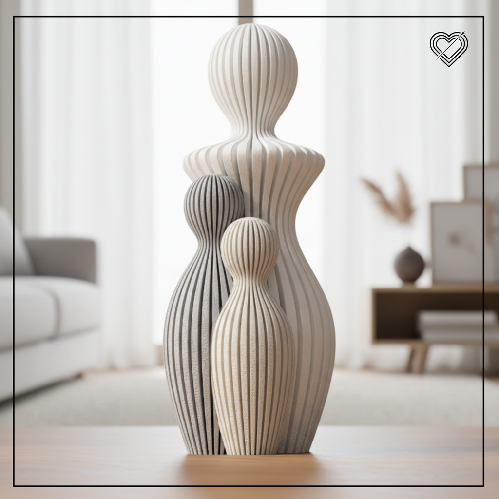 3D Mutter mit 1-4 Kindern Statue