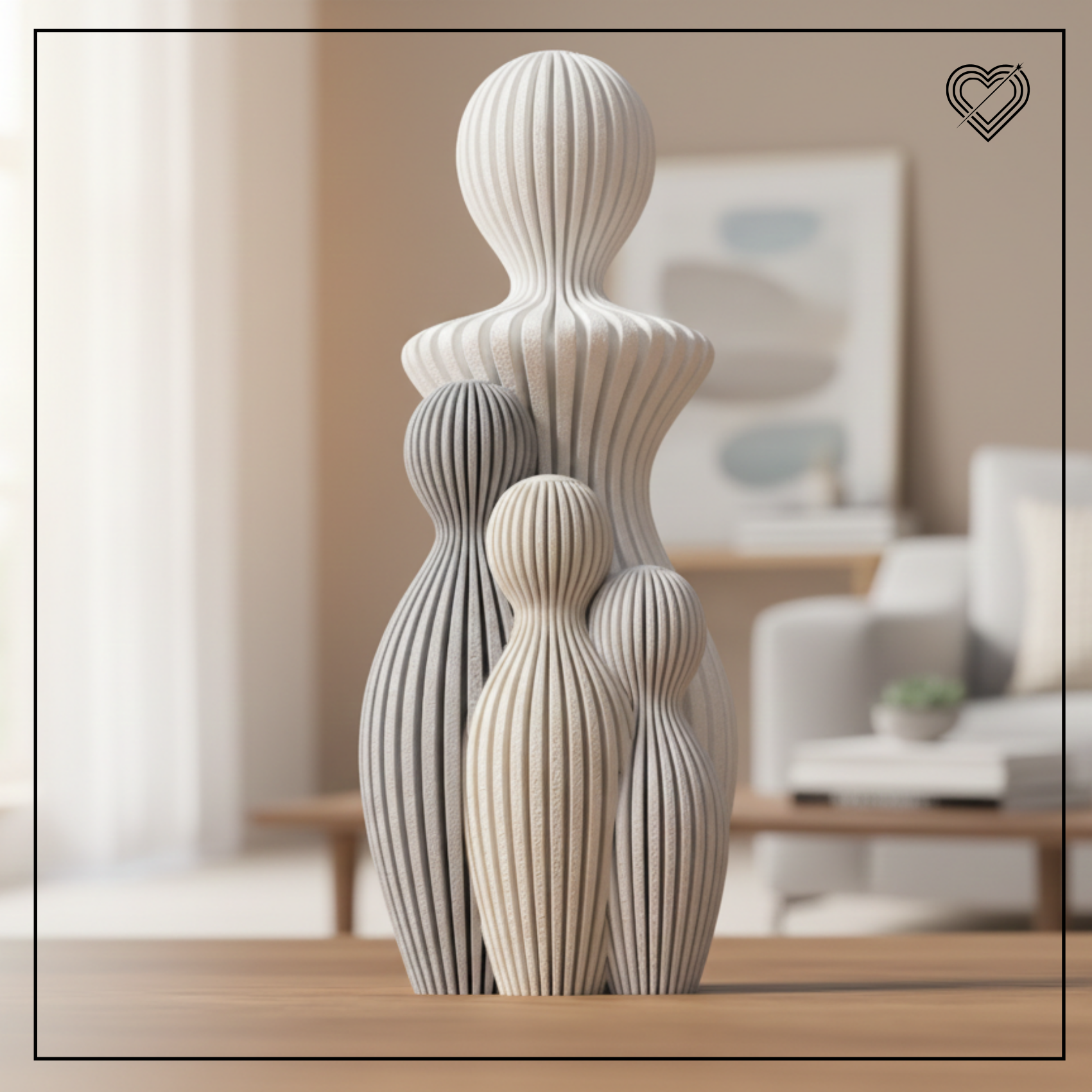 3D Mutter mit 1-4 Kindern Statue