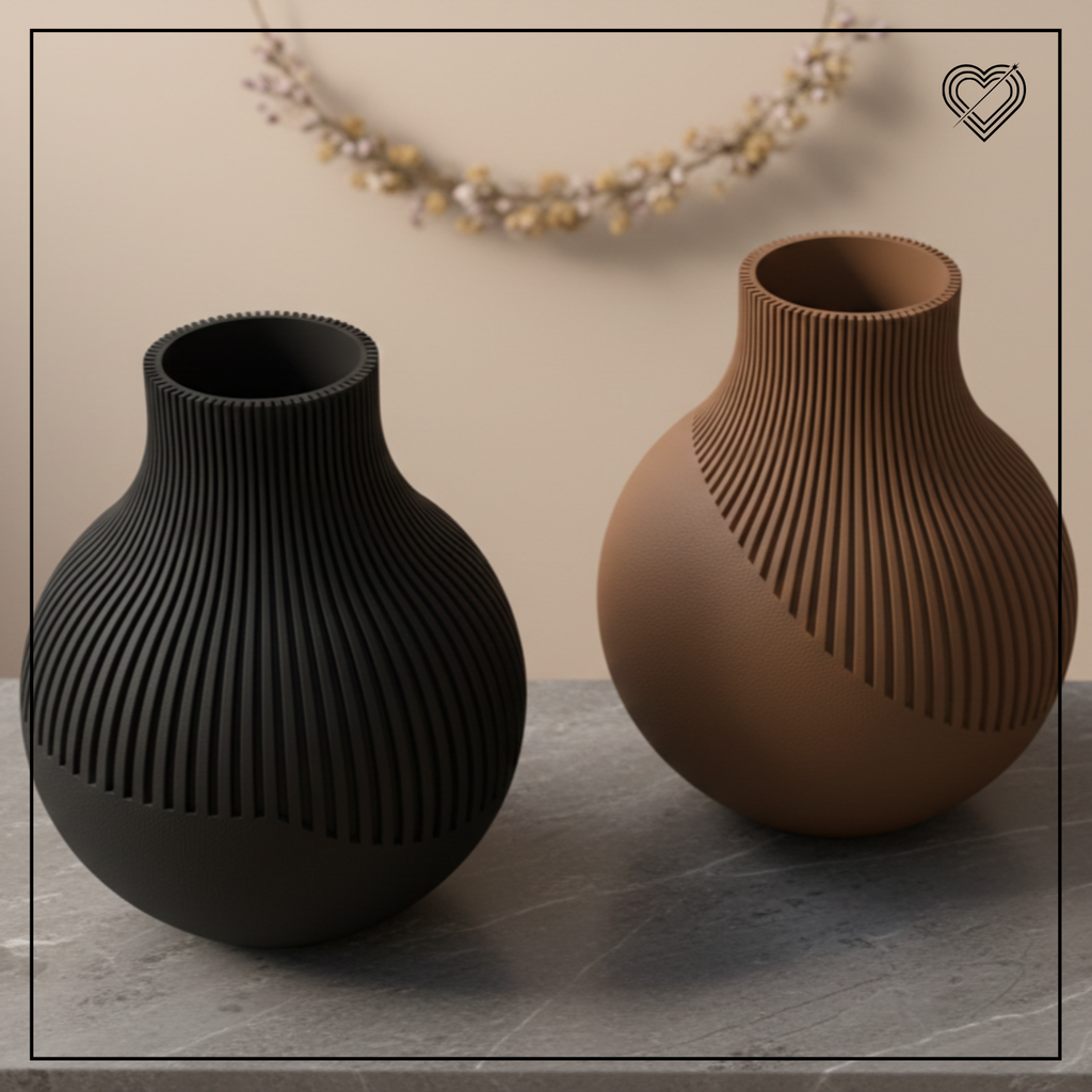 3D Vase Rillen&Struktur