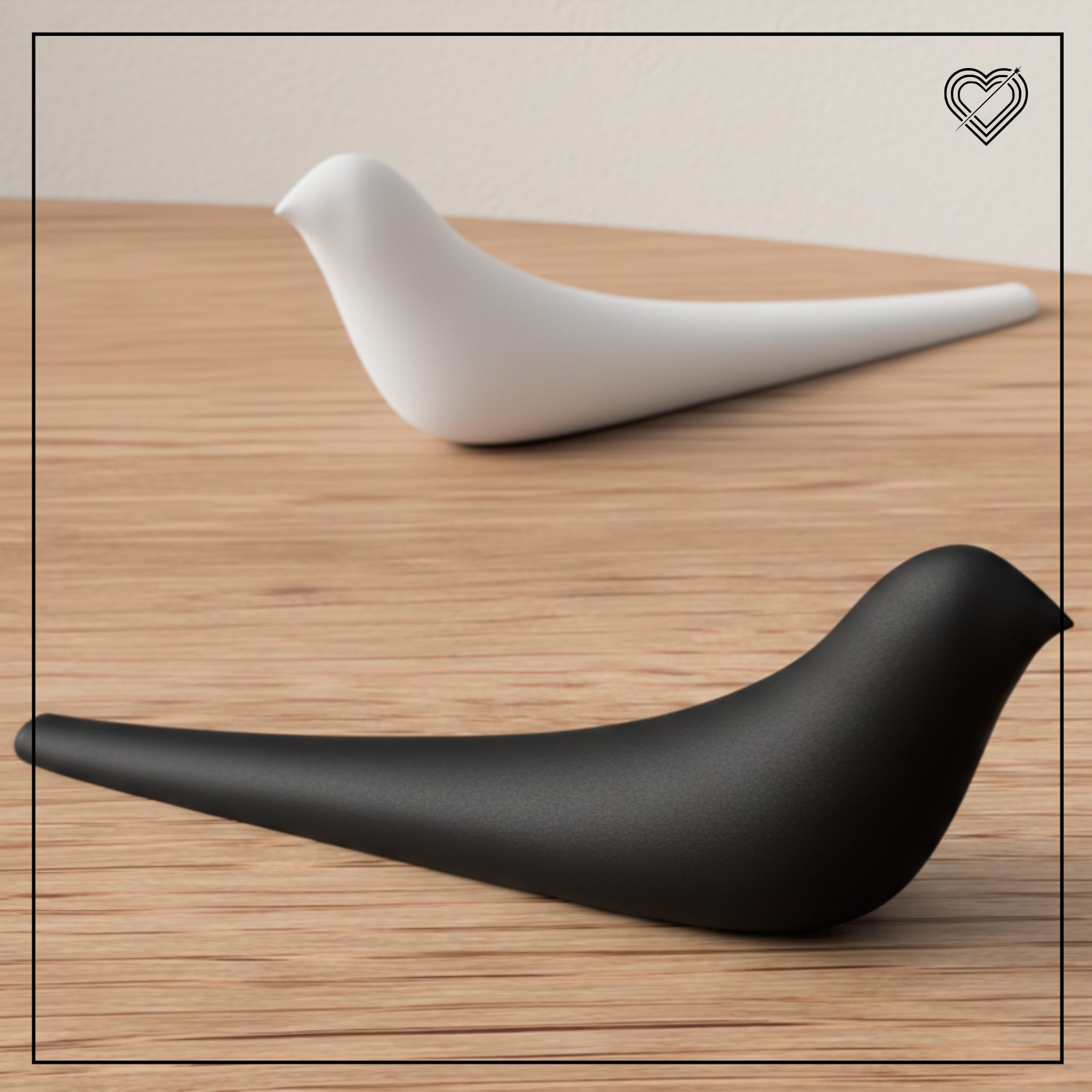 3D Vogel Deko einfarbig oder zweifarbig