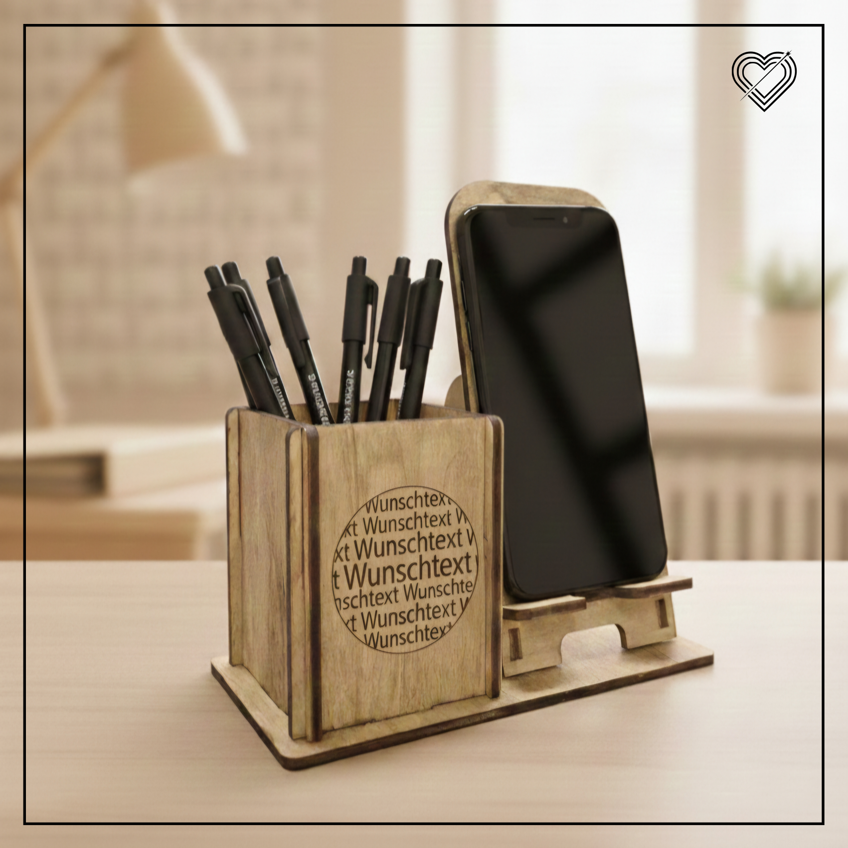 Handy- und Stiftehalter mit Personalisierung